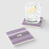 Monogram Lavender strepen Stenen Onderzetter (Zijkant)