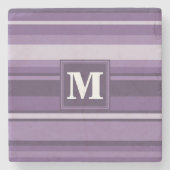Monogram Lavender strepen Stenen Onderzetter (Voorkant)