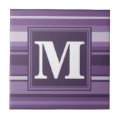 Monogram Lavender strepen Tegeltje (Voorkant)