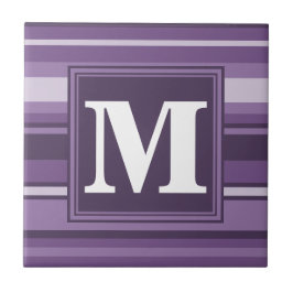 Monogram Lavender strepen Tegeltje