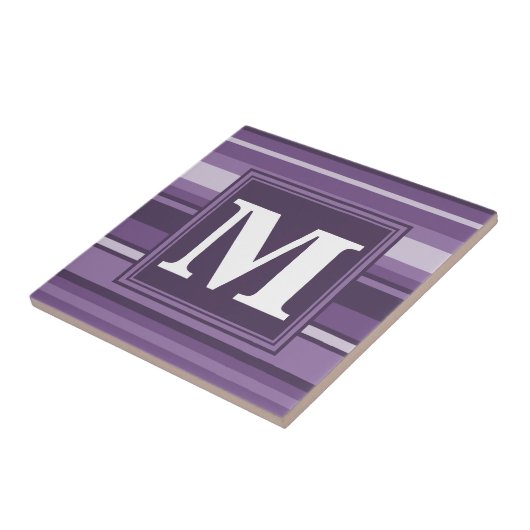 Monogram Lavender strepen Tegeltje (Zijkant)
