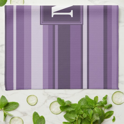 Monogram Lavender strepen Theedoek (Gevouwen)