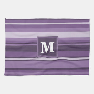 Monogram Lavender strepen Theedoek