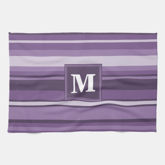 Monogram Lavender strepen Theedoek (Horizontaal)