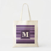 Monogram Lavender strepen Tote Bag (Voorkant)