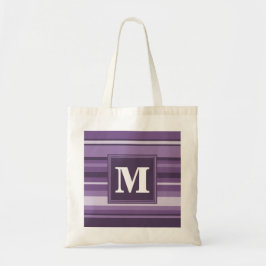 Monogram Lavender strepen Tote Bag