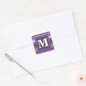 Monogram Lavender strepen Vierkante Sticker (Envelop)