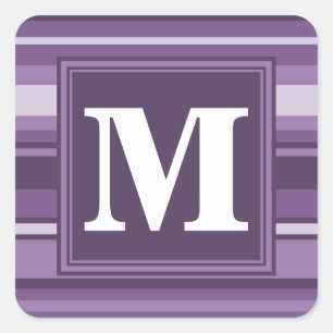 Monogram Lavender strepen Vierkante Sticker