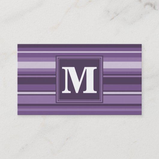 Monogram Lavender strepen Visitekaartje (Voorkant)