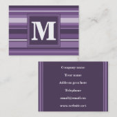 Monogram Lavender strepen Visitekaartje (Voorkant / Achterkant)