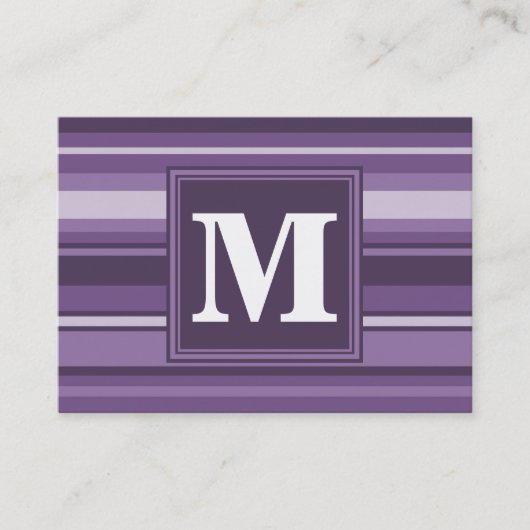 Monogram Lavender strepen Visitekaartje (Voorkant)