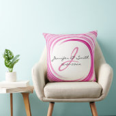 Monogram Lavender Swirl Abstracte Art Kussen (Stoel)