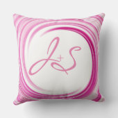 Monogram Lavender Swirl Abstracte Art Kussen (Achterkant)