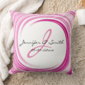 Monogram Lavender Swirl Abstracte Art Kussen (Deken)