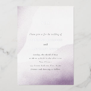 Monogram Lavender Waterverf Wash Weddenschap Folie Uitnodiging