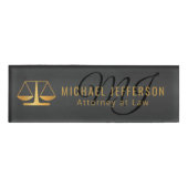 Monogram Lawyer - Black and Gold Naambadge (Voorkant)