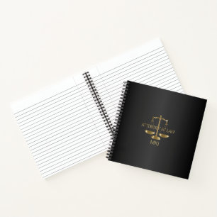 Monogram Lawyer - Black and Gold Notitieboek