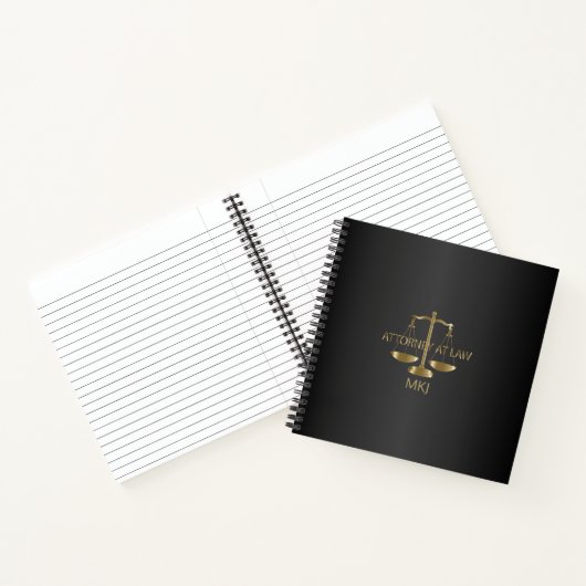 Monogram Lawyer - Black and Gold Notitieboek (Binnen)