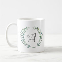 Monogram Leaf Branch Mok "A"