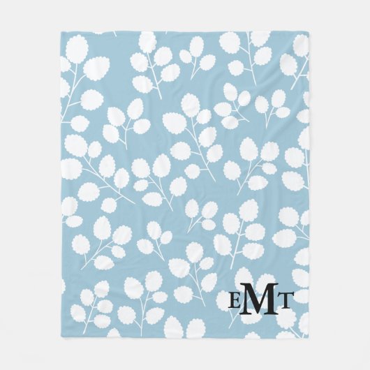 Monogram Leaf Pattern Fleece Blanket (Voorkant)