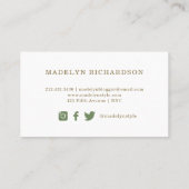 Monogram Leaves | Sociale media Visitekaartje (Achterkant)