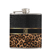 Monogram leder en luipspatroon heupfles (Voorkant)