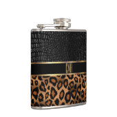 Monogram leder en luipspatroon heupfles (Rechts)