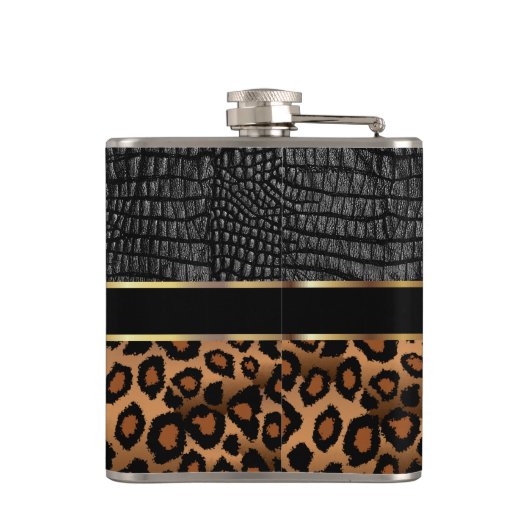 Monogram leder en luipspatroon heupfles (Achterkant)