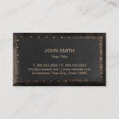 Monogram  leder en metaal voor de bouw visitekaartje (Achterkant)