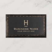 Monogram  leder en metaal voor de bouw visitekaartje (Voorkant)