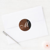 Monogram lederen bruiloft Sticker zegel (Envelop)