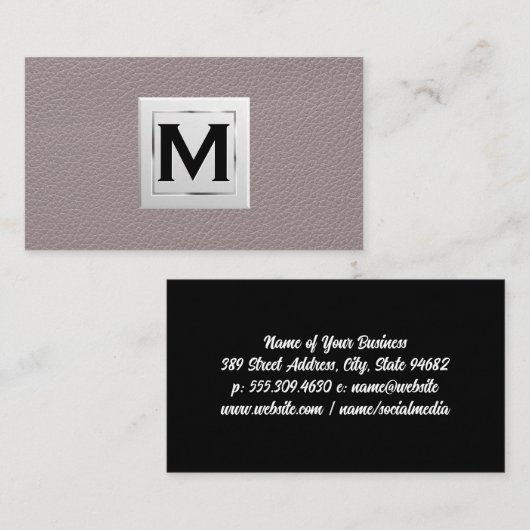 Monogram | Ledertextiel Visitekaartje (Voorkant / Achterkant)