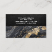 Monogram | Leer | Marmeren textuur Visitekaartje (Achterkant)