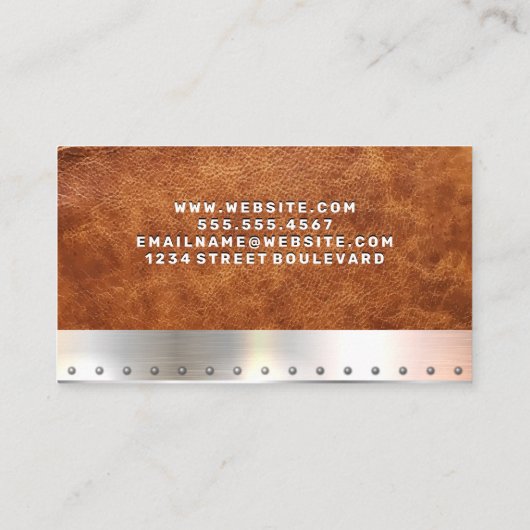 Monogram | Leer | Metaal Visitekaartje (Achterkant)