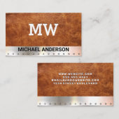 Monogram | Leer | Metaal Visitekaartje (Voorkant / Achterkant)