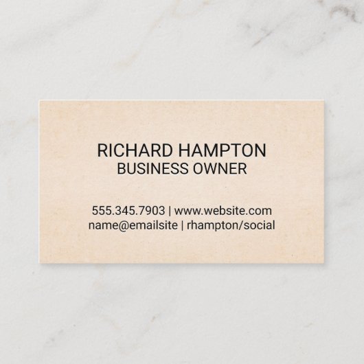 Monogram | Leer Patroon Textuur Visitekaartje (Achterkant)