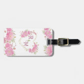 Monogram legante minimale Chic Initiaal letter Bagagelabel (Voorkant horizontaal)