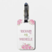 Monogram legante minimale Chic Initiaal letter Bagagelabel (Achterkant verticaal)