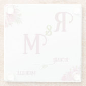 Monogram legante minimale Chic Initiaal letter Glazen Onderzetter (Achterkant)