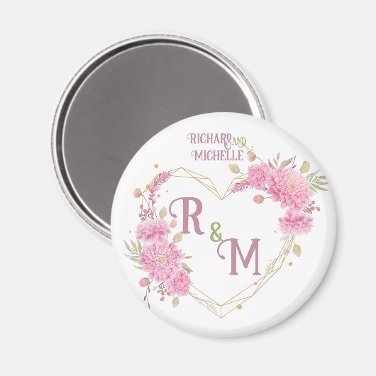 Monogram legante minimale Chic Initiaal letter Magneet (Voorkant / Achterkant)