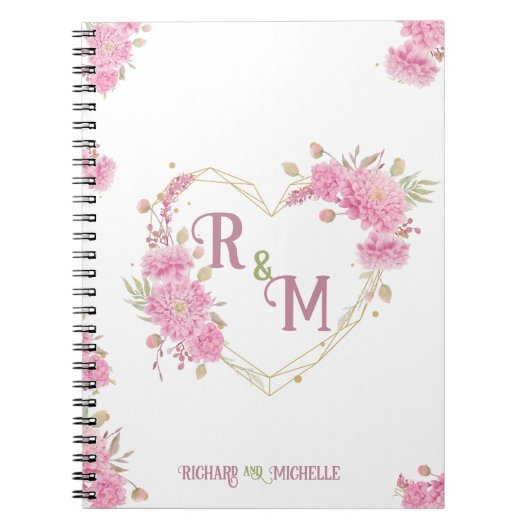 Monogram legante minimale Chic Initiaal letter Notitieboek (Voorkant)