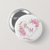 Monogram legante minimale Chic Initiaal letter Ronde Button 5,7 Cm (Voorkant /achterkant)