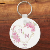 Monogram legante minimale Chic Initiaal letter Sleutelhanger (Voorkant)