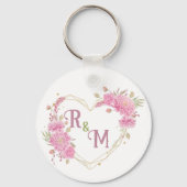 Monogram legante minimale Chic Initiaal letter Sleutelhanger (Voorkant)