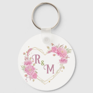 Monogram legante minimale Chic Initiaal letter Sleutelhanger