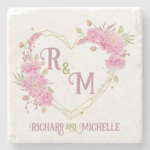 Monogram legante minimale Chic Initiaal letter Stenen Onderzetter