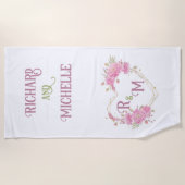 Monogram legante minimale Chic Initiaal letter Strandlaken (Voorkant)