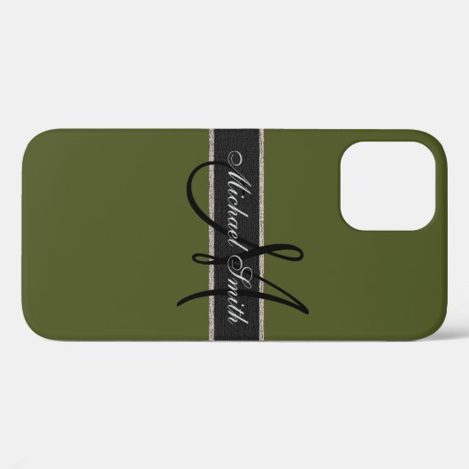 Monogram Leger Groen Kleur Achtergrond Case-Mate iPhone Case (Achterkant (horizontaal))