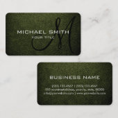 Monogram Leger Groen Leer Kijk Visitekaartje (Voorkant / Achterkant)