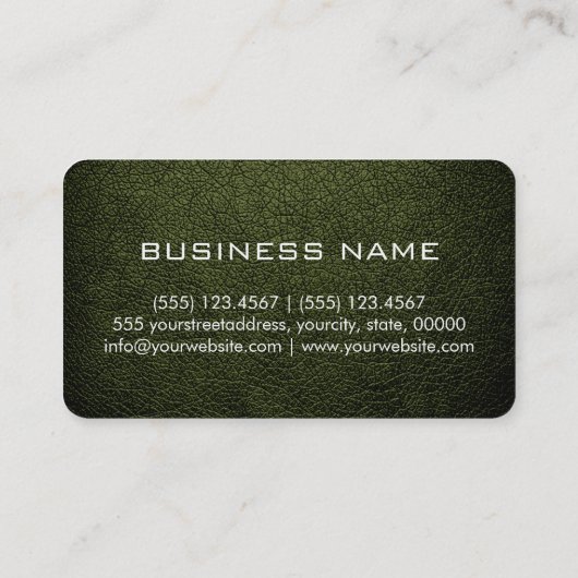 Monogram Leger Groen Leer Kijk Visitekaartje (Achterkant)